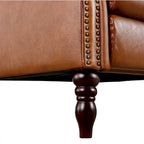 COZYMAN Mid-century Genuine Leather Recliner Adjustable Push Back Comfortable Set of 2 Arm Chairs for Living Room