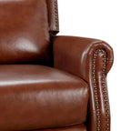 COZYMAN Mid-century Genuine Leather Recliner Adjustable Push Back Comfortable Set of 2 Arm Chairs for Living Room