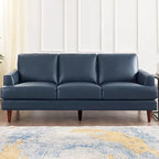 Ivy Living Cassia Top Grain Leather Sofa With Feather, Memory Foam and Springs
