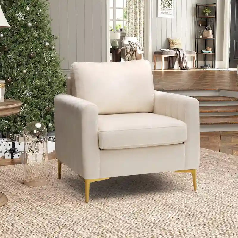 Upholstered Club Chair Accent Chair Velvet Arm Chair Comfortable Sofa Chair - See picture