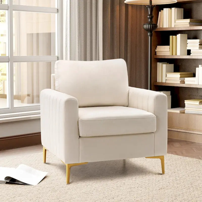 Upholstered Club Chair Accent Chair Velvet Arm Chair Comfortable Sofa Chair - See picture