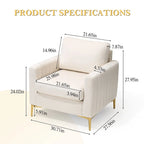 Upholstered Club Chair Accent Chair Velvet Arm Chair Comfortable Sofa Chair - See picture
