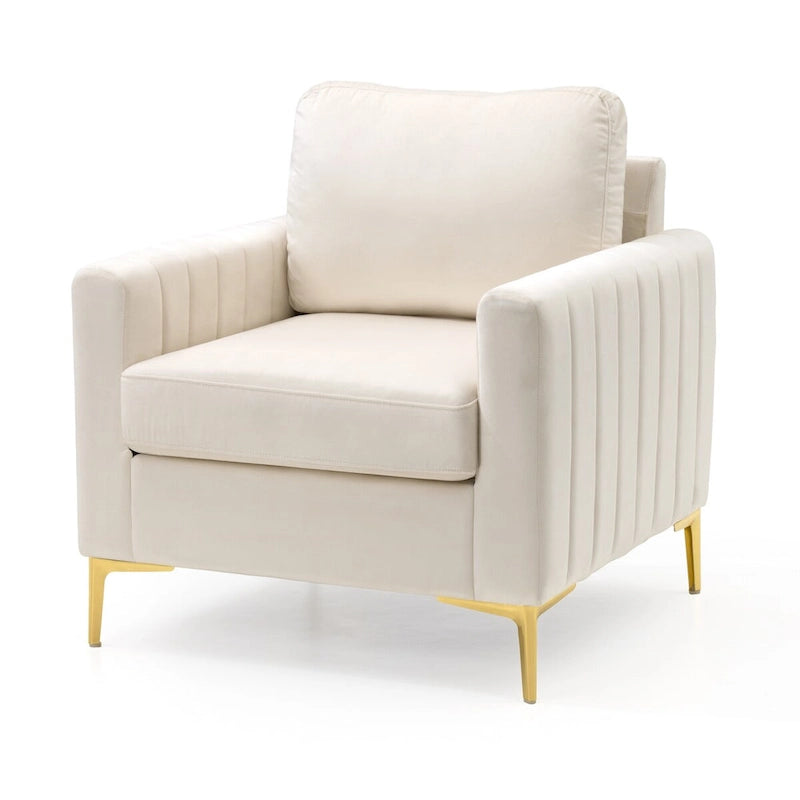 Upholstered Club Chair Accent Chair Velvet Arm Chair Comfortable Sofa Chair - See picture