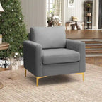 Upholstered Club Chair Accent Chair Velvet Arm Chair Comfortable Sofa Chair - See picture