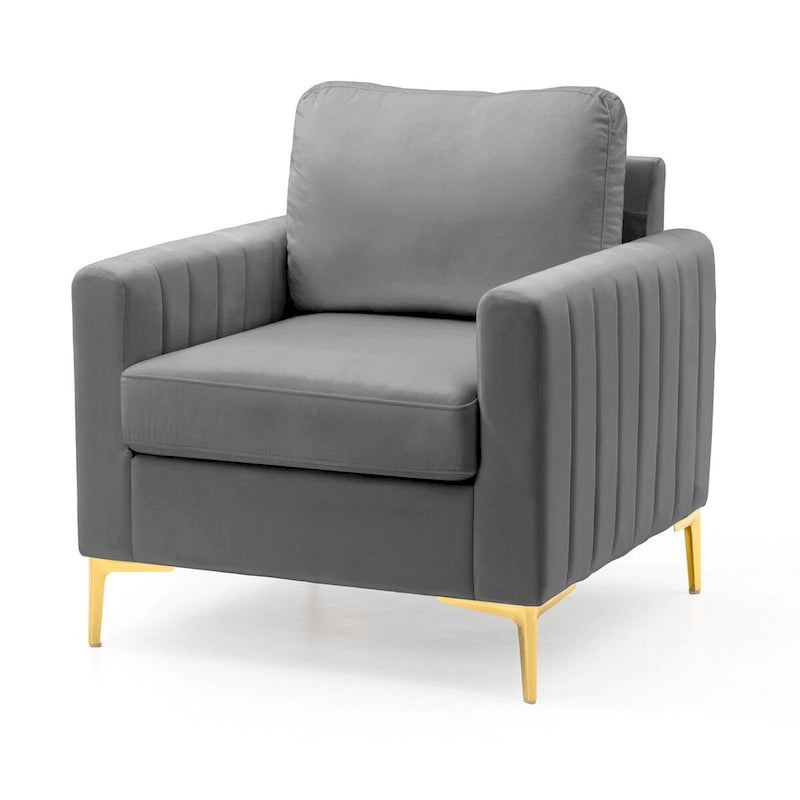 Upholstered Club Chair Accent Chair Velvet Arm Chair Comfortable Sofa Chair - See picture
