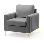 Upholstered Club Chair Accent Chair Velvet Arm Chair Comfortable Sofa Chair - See picture