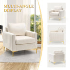 Upholstered Club Chair Accent Chair Velvet Arm Chair Comfortable Sofa Chair - See picture