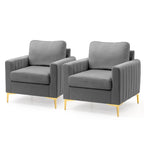 Upholstered Club Chair Accent Chair Velvet Arm Chair Comfortable Sofa Chair - See picture