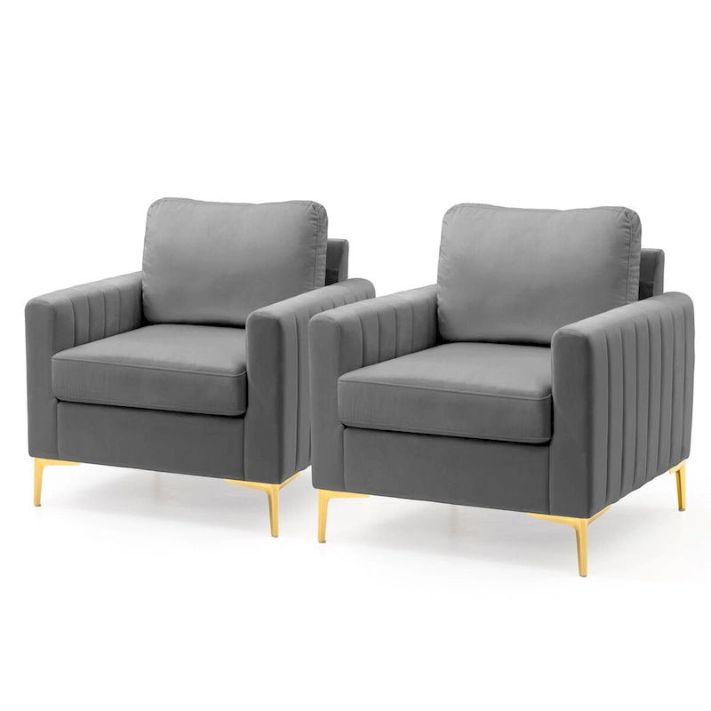Upholstered Club Chair Accent Chair Velvet Arm Chair Comfortable Sofa Chair - See picture
