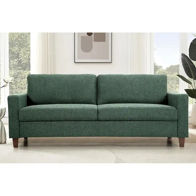 Miles 2 Piece Sofa and Loveseat Sets with Reversible Back Pillows Mid Century Modern Sofa