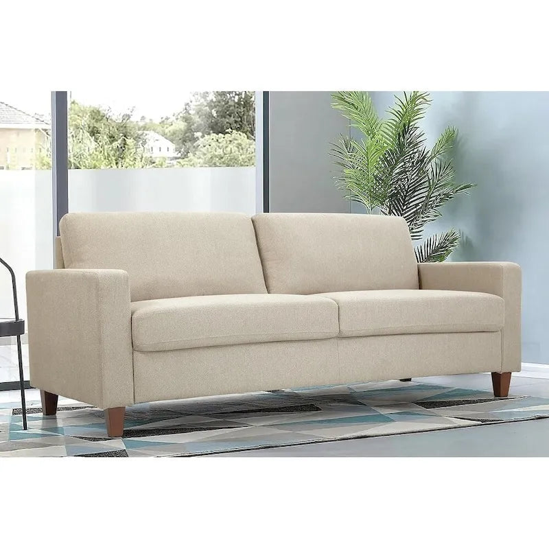 Miles 2 Piece Sofa and Loveseat Sets with Reversible Back Pillows Mid Century Modern Sofa