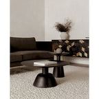 Macari Nelson Modern Solid Mango Wood Pedestal Coffee Table - 30W x 30D x 14H