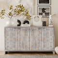 Wooden Farmhouse 4-Door Sideboard with Adjustable Shelves