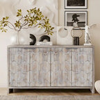 Wooden Farmhouse 4-Door Sideboard with Adjustable Shelves