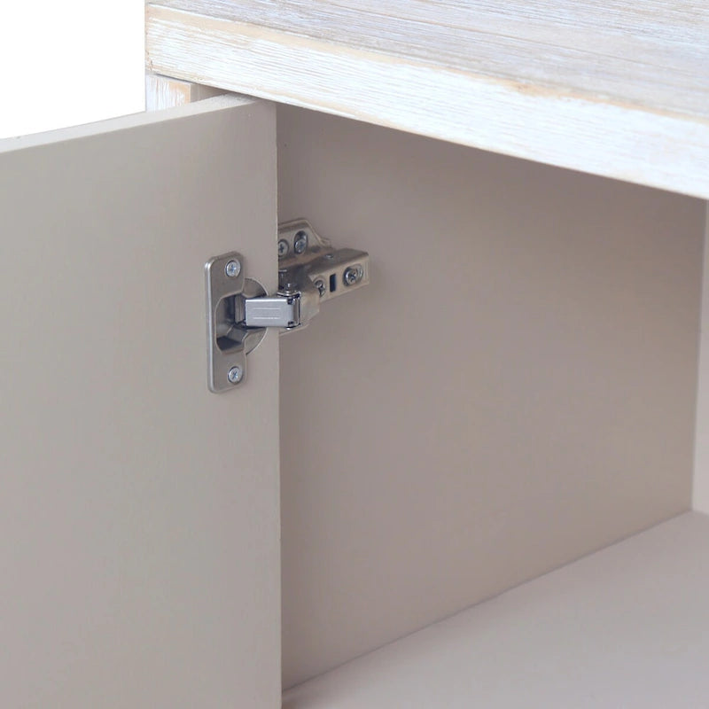 Wooden Farmhouse 4-Door Sideboard with Adjustable Shelves