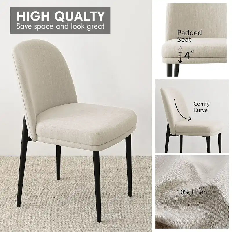 Linen Upholstered Dining Chair(Set of 2)