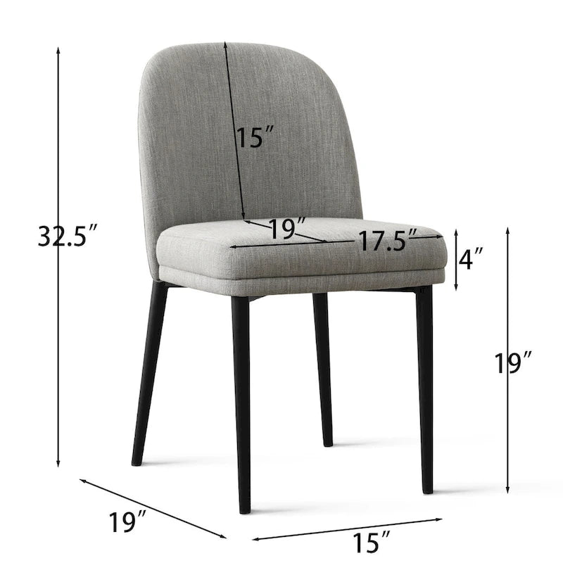 Linen Upholstered Dining Chair(Set of 2)