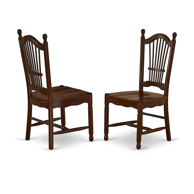 East West Furniture Dining Table Set- A Rectangular Kitchen Table and Kitchen Dining Chairs, Mahogany (Pieces Options)