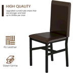 5 - Piece Dining Set, Faux Marble Kitchen Table & Chair Set, 4 Espresso Faux Leather Metal Frame Chairs for Home, Breakfast Nook