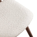 Furniture of America Beau II Mid-century 2-Pack Walnut Dining Chair Set with Boucle Upholstery