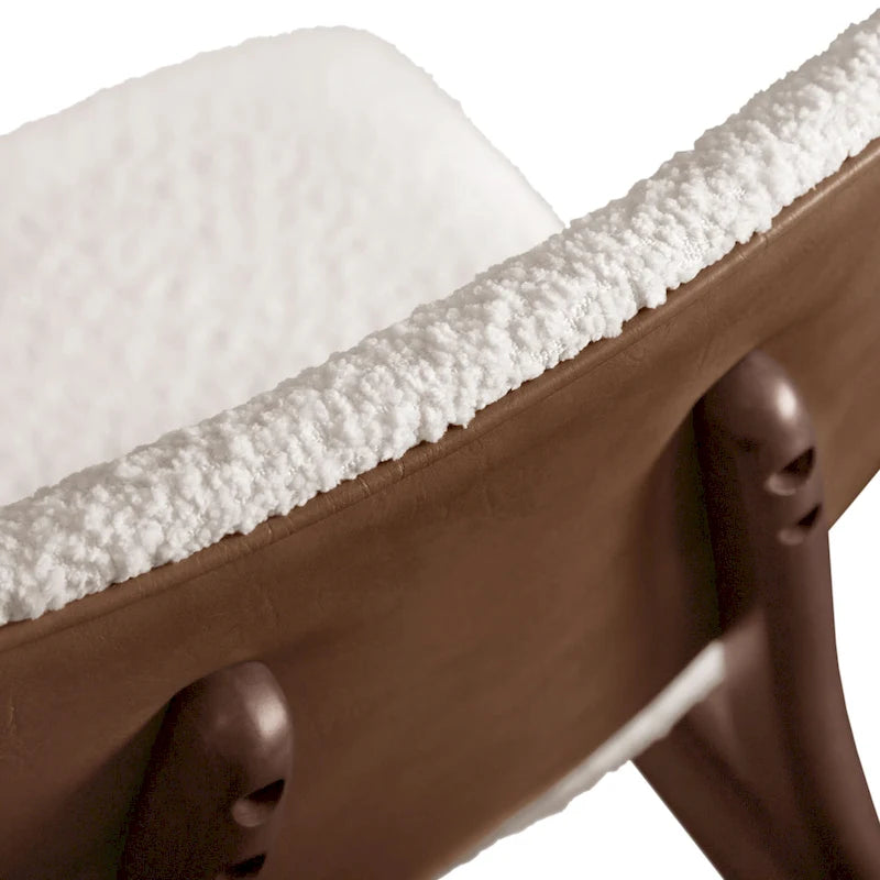 Furniture of America Beau II Mid-century 2-Pack Walnut Dining Chair Set with Boucle Upholstery