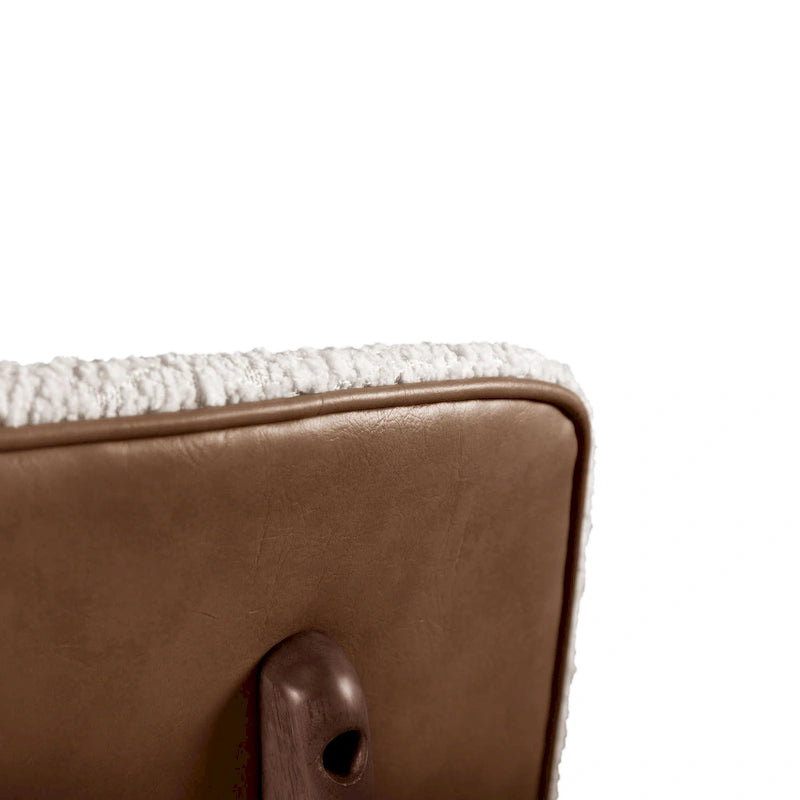 Furniture of America Beau II Mid-century 2-Pack Walnut Dining Chair Set with Boucle Upholstery