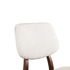 Furniture of America Beau II Mid-century 2-Pack Walnut Dining Chair Set with Boucle Upholstery