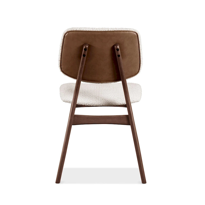 Furniture of America Beau II Mid-century 2-Pack Walnut Dining Chair Set with Boucle Upholstery