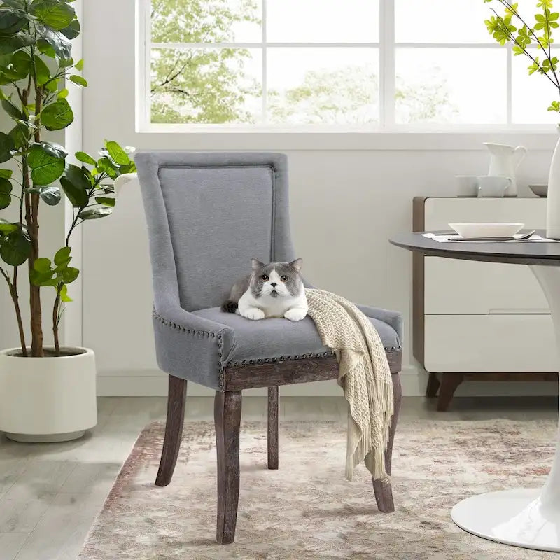 Traditional Tufted Ultra Upholstered Wingback Dining Chair Set of 6