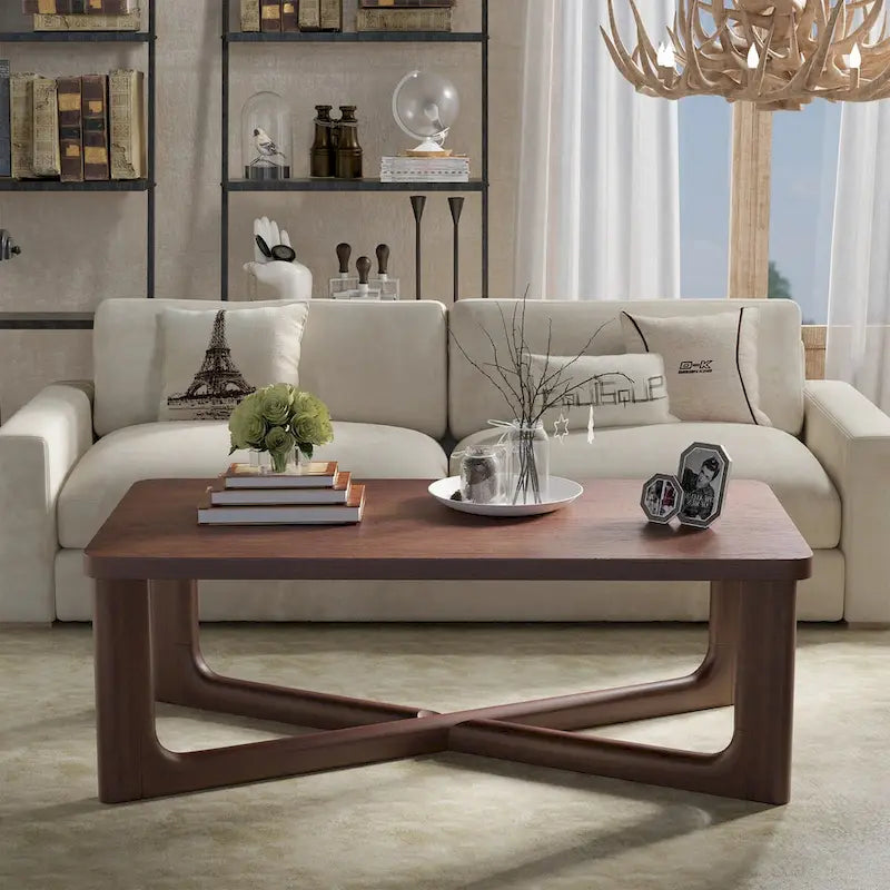 Rectangle Solid Wood Oak Coffee Table End Table