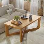Rectangle Solid Wood Oak Coffee Table End Table