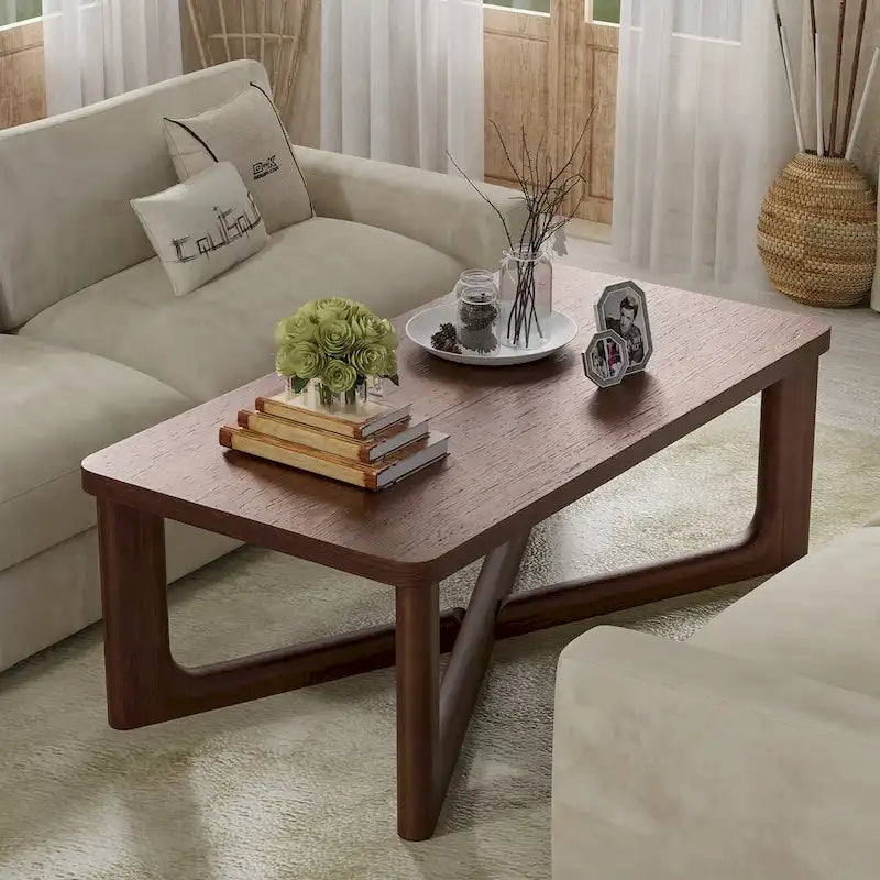 Rectangle Solid Wood Oak Coffee Table End Table
