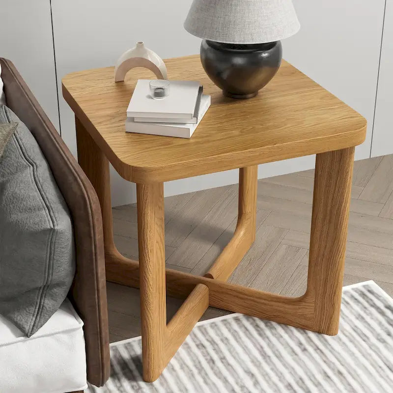 Rectangle Solid Wood Oak Coffee Table End Table