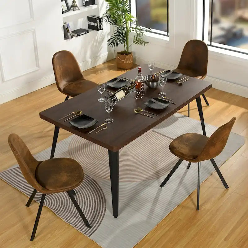 HomyLin Dining Set for 4 with Upholster Chairs, Kitchen Table with 4 Chairs