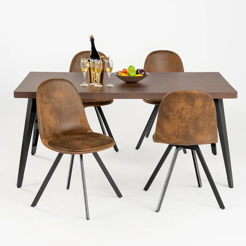 HomyLin Dining Set for 4 with Upholster Chairs, Kitchen Table with 4 Chairs