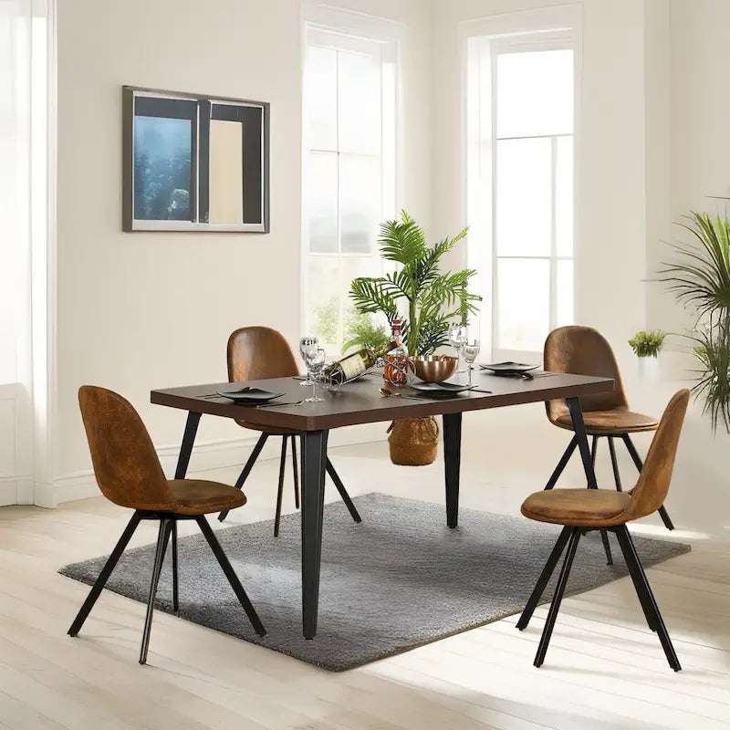 HomyLin Dining Set for 4 with Upholster Chairs, Kitchen Table with 4 Chairs
