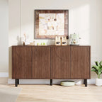 55 Sideboard Buffet Cabinet with 4 Doors and Adjustable Shelves for Kitchen, Living Room