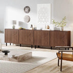 55 Sideboard Buffet Cabinet with 4 Doors and Adjustable Shelves for Kitchen, Living Room