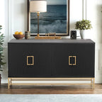 Retro Style Sideboard with Adjustable Shelves, Rectangular Metal Handles and Legs for Kitchen, Living room, and Dining Room