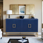 Retro Style Sideboard with Adjustable Shelves, Rectangular Metal Handles and Legs for Kitchen, Living room, and Dining Room