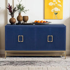Retro Style Sideboard with Adjustable Shelves, Rectangular Metal Handles and Legs for Kitchen, Living room, and Dining Room