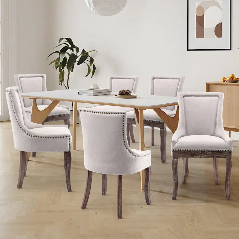 Traditional Tufted Ultra Upholstered Wingback Dining Chair Set of 2