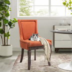 Traditional Tufted Ultra Upholstered Wingback Dining Chair Set of 2