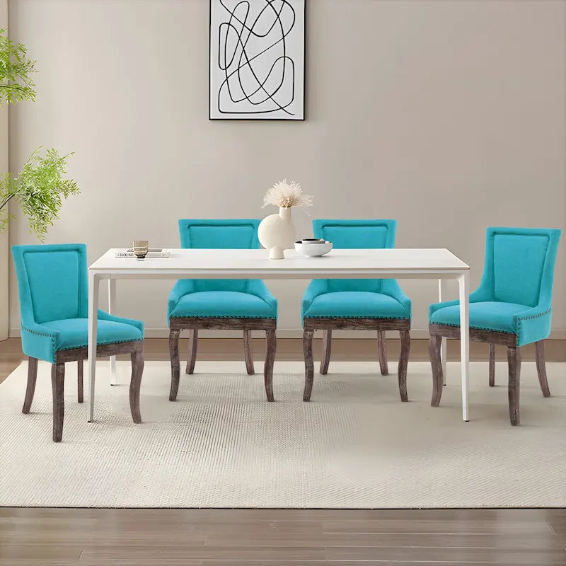 Traditional Tufted Ultra Upholstered Wingback Dining Chair Set of 2