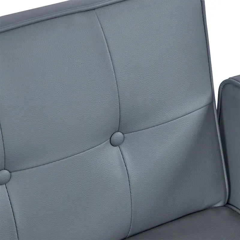 Convertible Sofa Bed Adjustable Fabric Couch Sleeper Modern Recliner Reversible Loveseat Folding Daybed Guest Bed with 2 Pillows