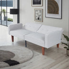 Convertible Sofa Bed Adjustable Fabric Couch Sleeper Modern Recliner Reversible Loveseat Folding Daybed Guest Bed with 2 Pillows