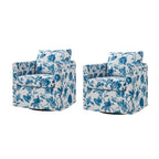 Erkenbald Modern Slipcovered Swivel Chair with Removable Cushion Set of 2 by HULALA HOME