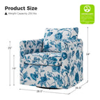 Erkenbald Modern Slipcovered Swivel Chair with Removable Cushion Set of 2 by HULALA HOME