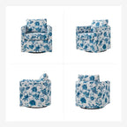 Erkenbald Modern Slipcovered Swivel Chair with Removable Cushion Set of 2 by HULALA HOME