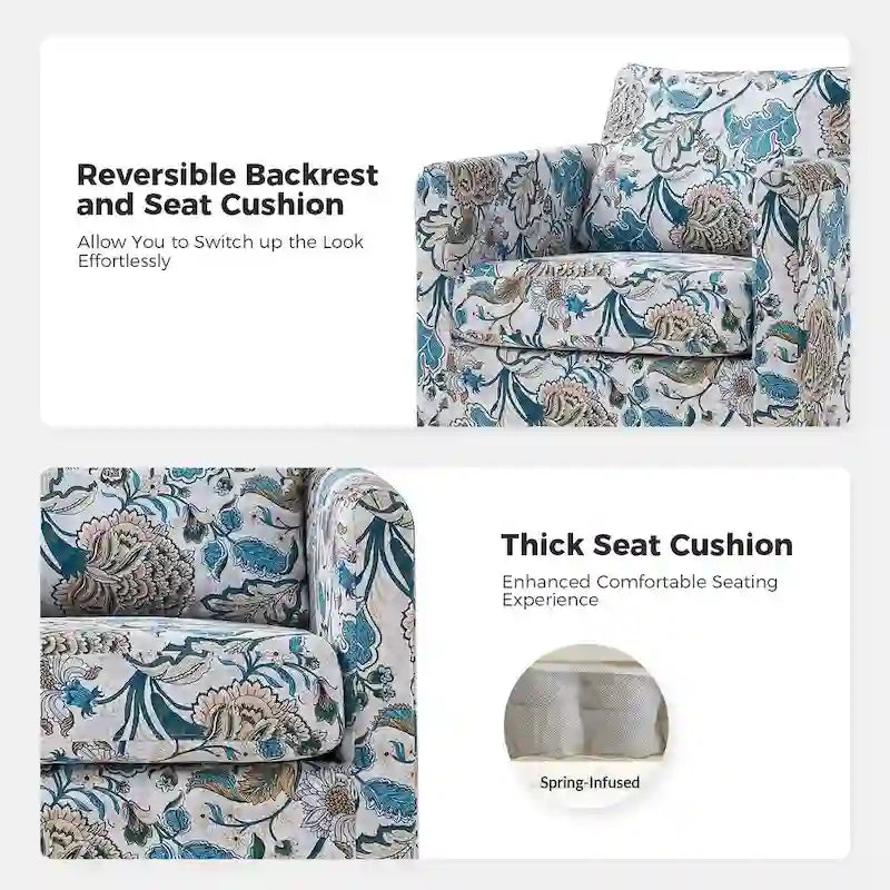 Erkenbald Modern Slipcovered Swivel Chair with Removable Cushion Set of 2 by HULALA HOME